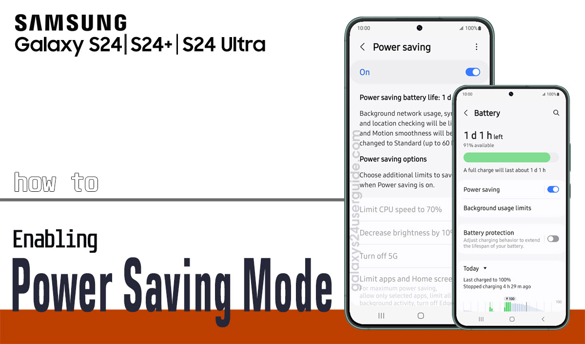 enable power saving mode on samsung galaxy s24
