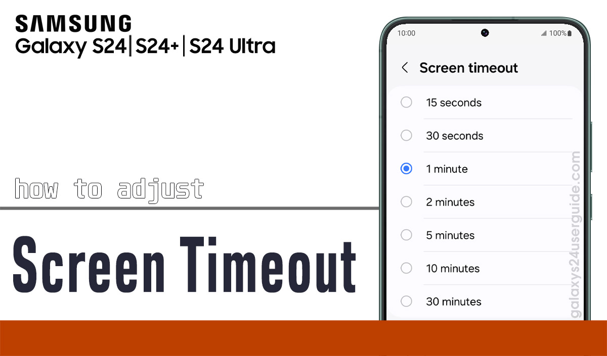 adjust galaxy s24 screen timeout